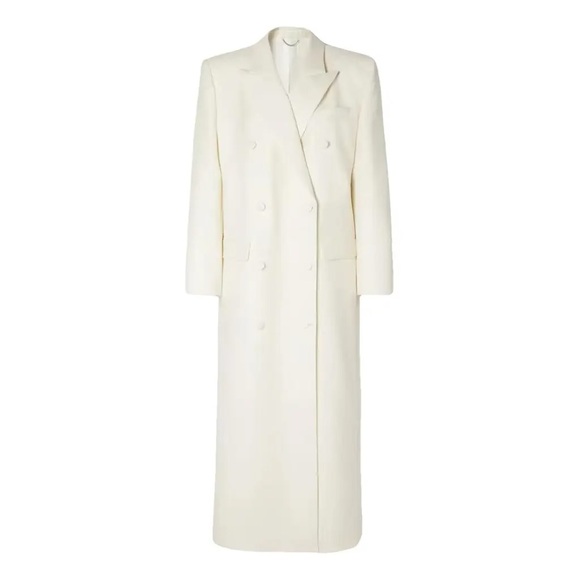 Magda Butrym white Double Breasted wool coat - Picture 2 of 8